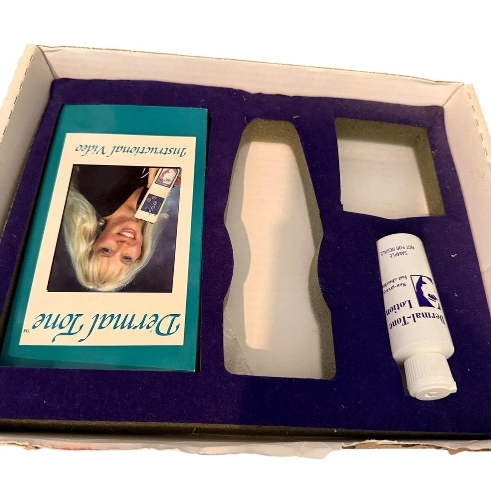 Dermal Tone Facial Exercise Treatment Box Kit Exerciser VHS Video Complete